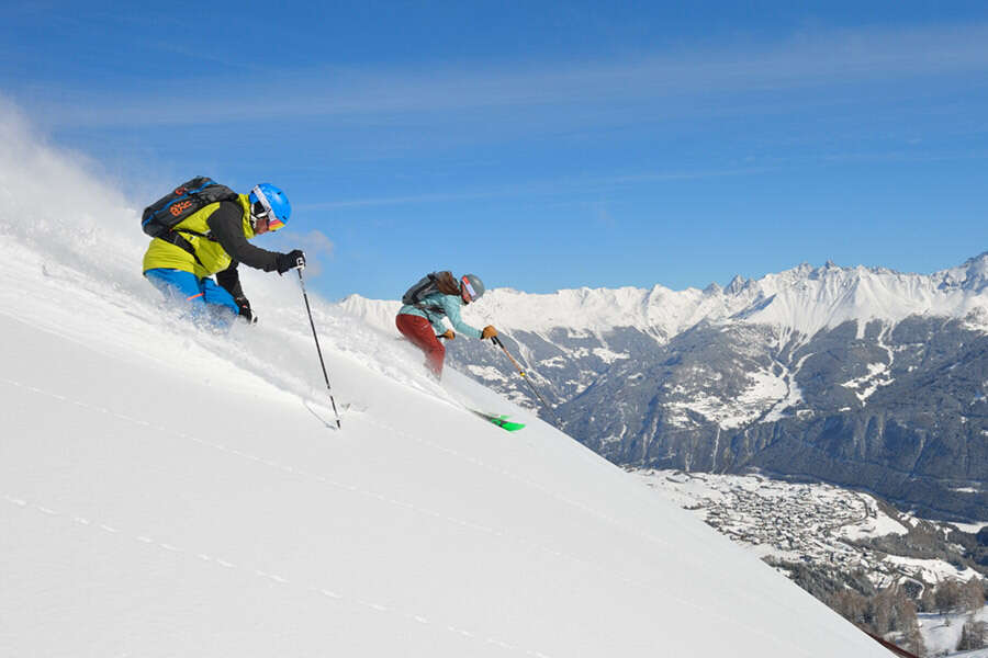 Skifahren bei Neuschnee in Serfaus - Fiss - Ladis